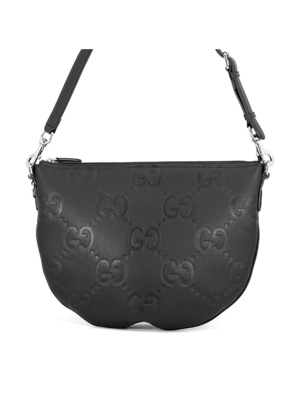 Gucci Shoulder Bag Jumbo GG Sherry Line Leather Black